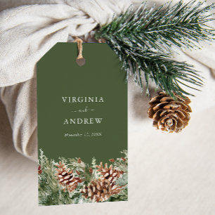 Étiquettes-cadeau Pin Vert
