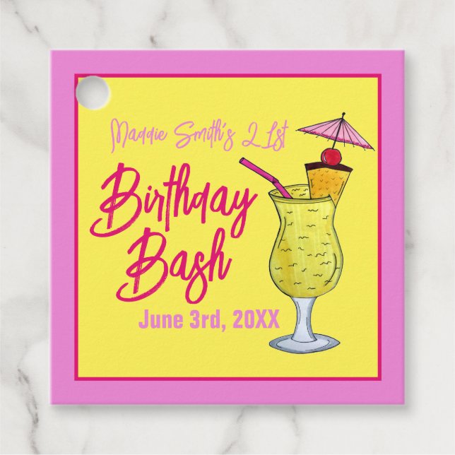 Étiquettes Cadeau Piña Colada Puerto Rican Pineapple Cocktail Party (Devant)