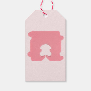 Étiquettes-cadeau Pince à pain rose moderne silhouette géométrique