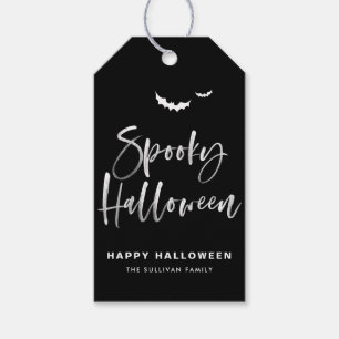 Étiquettes-cadeau Pinceau de calligraphie Halloween épouvantable noi