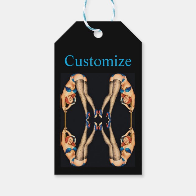 Étiquettes-cadeau Pinceaux Vintages acrobatiques Thunder_Cove (Devant)