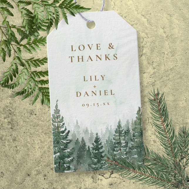 Étiquettes-cadeau Pine Trees Forest Woodland Wedding (Pine Trees Forest Woodland Wedding Gift Tags)