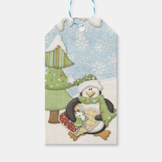 Étiquettes-cadeau Pingouin à coudre