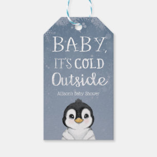 Étiquettes-cadeau Pingouin bébé Il fait froid dehors Baby shower