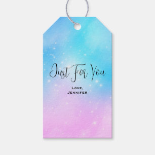 Étiquettes-cadeau Pink and Blue Pastel Gradient Sky Just for You