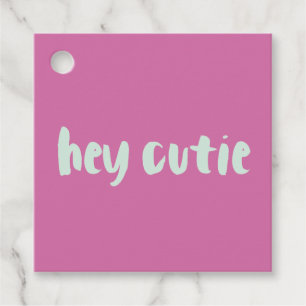 Étiquettes Cadeau Pink and Mint Hey Cutie XOXO Valentine Tags cadeau