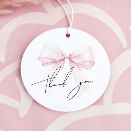Étiquettes Cadeau Pink Bow Graduation Favor Tags