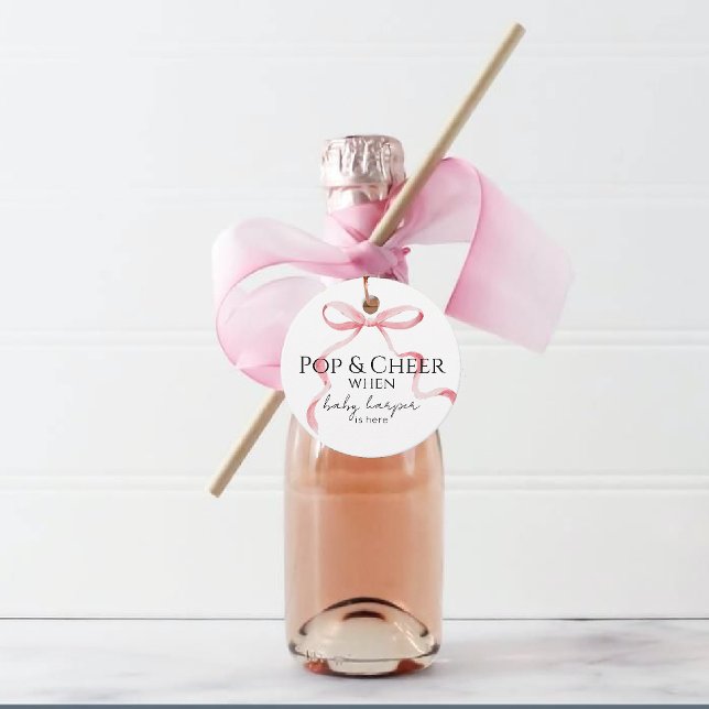 Étiquettes Cadeau Pink Bow Pop And Cheer  (Créateur téléchargé)