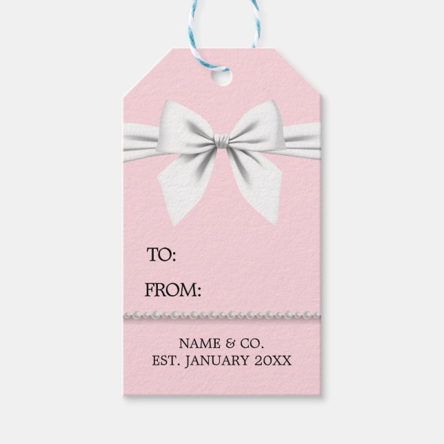 Étiquettes-cadeau Pink Elegant Glam Tiffany Event Merci Hostess (Devant)