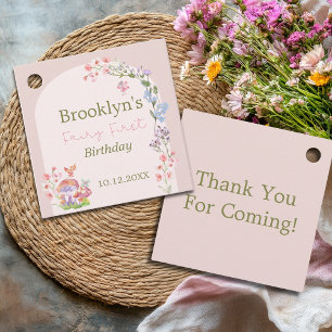 Étiquettes Cadeau Pink Fairy First Birthday Party Favoriser Tags