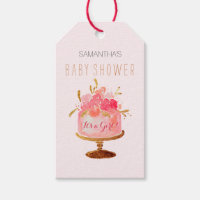 Pink Floral Cake It a Girl Baby shower Tags cadeau