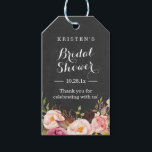 Étiquettes-cadeau Pink Floral Chalkboard | MERCI FÊTE DES MARIÉES<br><div class="desc">Vintage Chalkboard Rustique Floral Invitations Suite. (1) Pour plus de personnalisation,  cliquez sur le lien "customiser plus loin" et utilisez notre outil de conception pour modifier ce modèle. (2) Si vous avez besoin d'aide ou d'articles correspondants,  veuillez me contacter.</div>