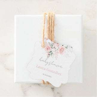 Étiquettes Cadeau Pink Floral Spanish Baby Shower Girl