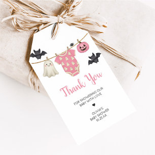 Étiquettes-cadeau Pink Little Boo Clothesline Baby shower Favoriser
