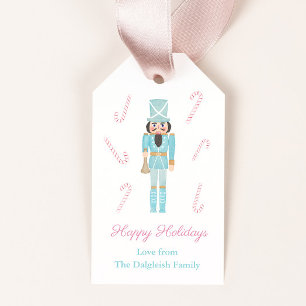 Étiquettes-cadeau Pink Mint Nutcracker Ballet Sucres de canne Fêtes