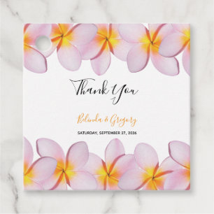 Étiquettes Cadeau Pink Plumeria Frangipani Cadeau Mariage