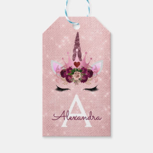 Étiquettes-cadeau Pink Princess Unicorn Rose Gold Blush Pink Parties