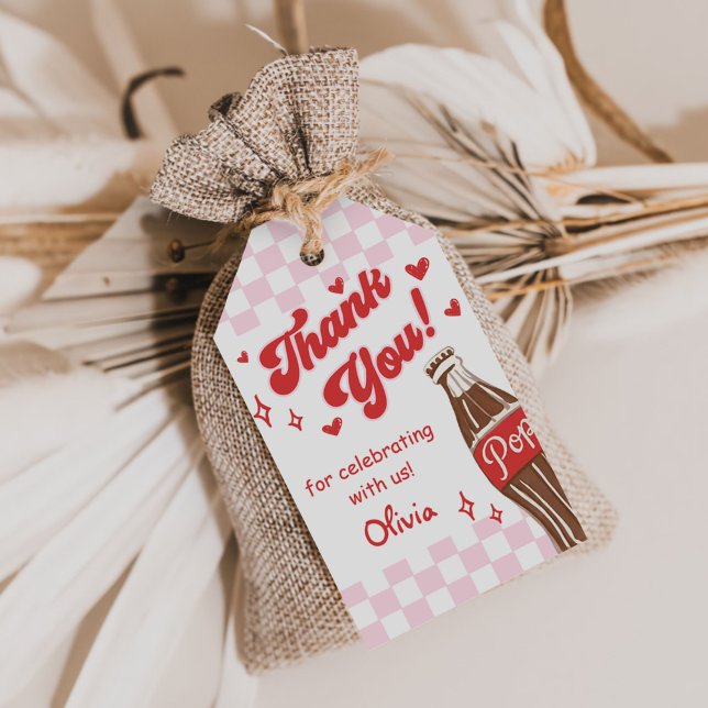 Étiquettes-cadeau Pink Red She's Ready to Pop Baby Shower (Créateur téléchargé)