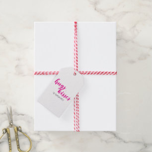 Étiquettes-cadeau Pink Stripes Valentine's Day Tags cadeaux