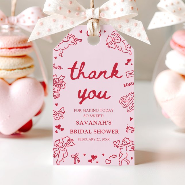 Étiquettes-cadeau Pink Valentine Love is in the Air Bridal Shower (Pink Valentine Love is in the Air Bridal Shower Gift Tags)