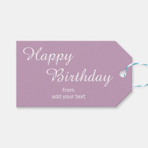 Étiquettes-cadeau Pinkish Lilac Balises cadeaux d'anniversaire