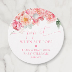 Étiquettes Cadeau Piper Peony Baby shower Floral Pop It