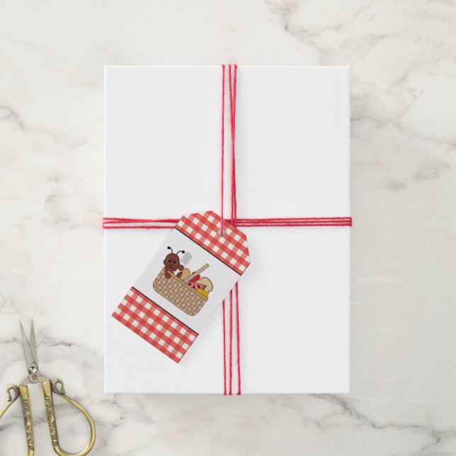Étiquettes-cadeau Pique-nique Ant ajouter des mots (Avec de la ficelle)