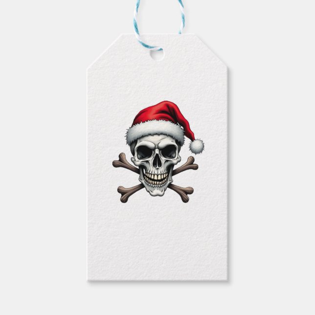 Étiquettes-cadeau Pirate Christmas Skull & Crossbones Santa Hat. Got (Devant)