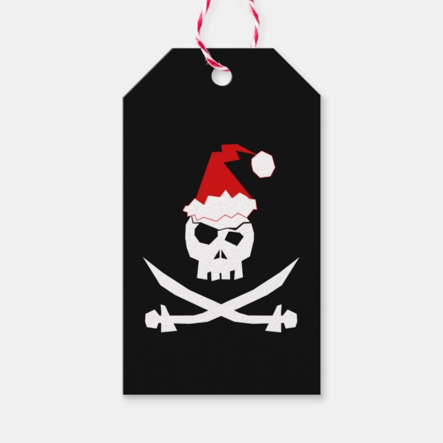 Étiquettes-cadeau Pirate Père Noël (Devant)