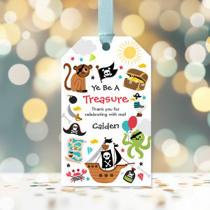 Étiquettes-cadeau Pirate Ship Pirate Trésor Anniversaire