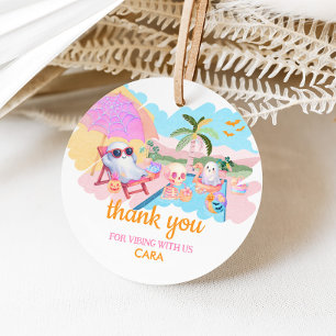 Étiquettes Cadeau Piscine d'Halloween d'été Anniversaire