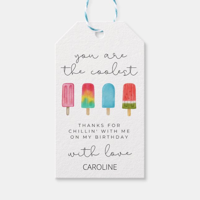 Étiquettes-cadeau Piscine Rose Chilling Anniversaire Fête Favoriser (Devant)