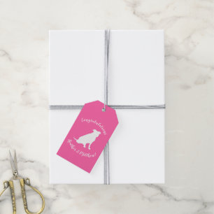 Étiquettes-cadeau Pit Bull Chien Baby shower rose fille Pitbull