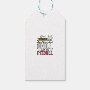 Étiquettes-cadeau Pitbull Vintage Restez À La Maison Et Chill Amant