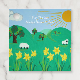 Étiquettes Cadeau pittoresque illustration amusante de mouton mignon