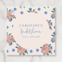 Pivoine Florale Rétro Points Bleus Mariage Sur Mes