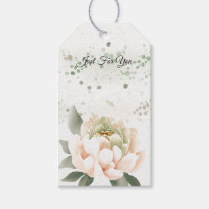 Étiquettes Cadeau Pivoine Tachetée Verte