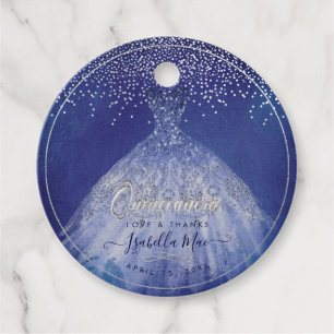 Étiquettes Cadeau Pix-Dezines Quinceanera Blue Ombre