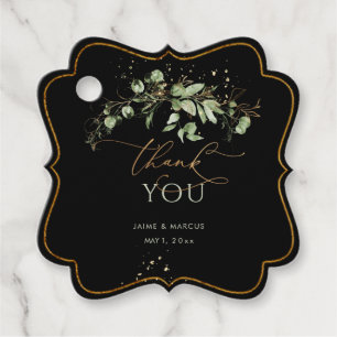 Étiquettes Cadeau PixDezines Aquarelle Verdure Eucalyptus Merci