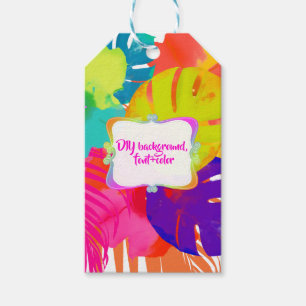 ÉTIQUETTES-CADEAU PIXDEZINES BALI KAI, FLORALE TROPICALE+FOLIAGE