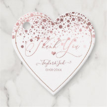 PixDezines Dazzled Faux Rose Gold Confetti + Cœur