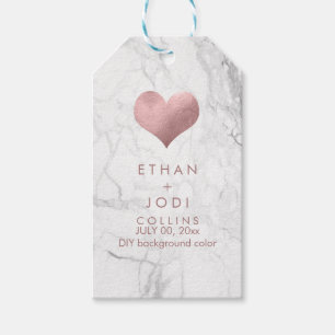 Étiquettes-cadeau PixDezines Faux Rose Gold Coeur/do-it-yourself cou