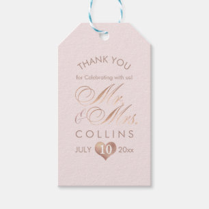 Étiquettes-cadeau PixDezines Faux Rose Gold Coeur/do-it-yourself cou