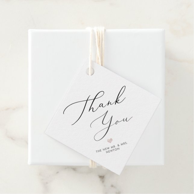 Étiquettes Cadeau PixDezines Luxe Merci de calligraphie (En situation)