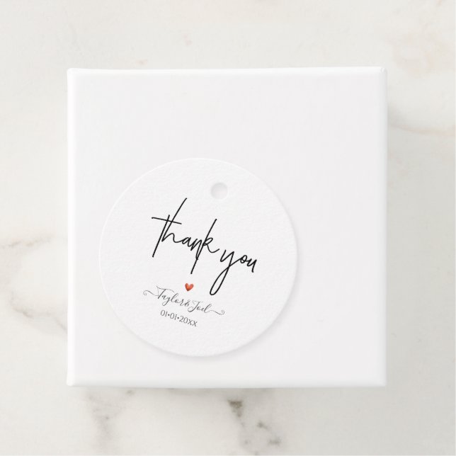 Étiquettes Cadeau PixDezines Merci Chic Signature Script (En situation)