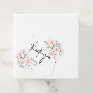 Étiquettes Cadeau PixDezines Merci Rose Dusty Script de signature