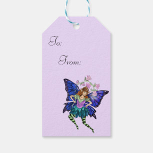 Étiquettes-cadeau Pixie à ailes bleues