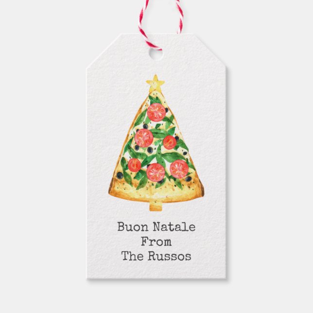 Étiquettes-cadeau Pizza Buon Natale (Devant)