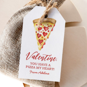 Étiquettes-cadeau Pizza My Heart Kids Valentines Day