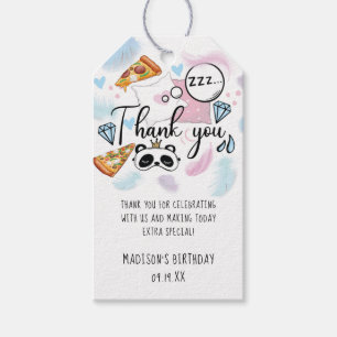 Étiquettes-cadeau Pizza & Pyjamas Stwood Anniversaire